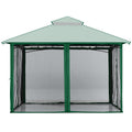 MASTERCANOPY Patio Gazebo Mosquito Netting Screen Walls (10x12, Forest Green)