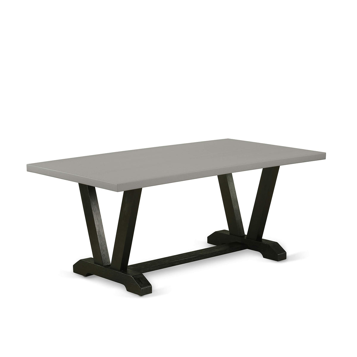 East West Furniture V2-697 3 Piece Dining Table Set for Small Spaces Contains a Rectangle Dining Room Table with V-Legs and 2 Kitchen Bench, 40x72 Inch, Multi-Color