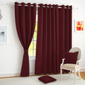 Story@Home 100% True Blackout Windows Curtains 5 Feet Set Of 4 | Plain Design | Room Darkening Curtain | Thermal Insulated Curta