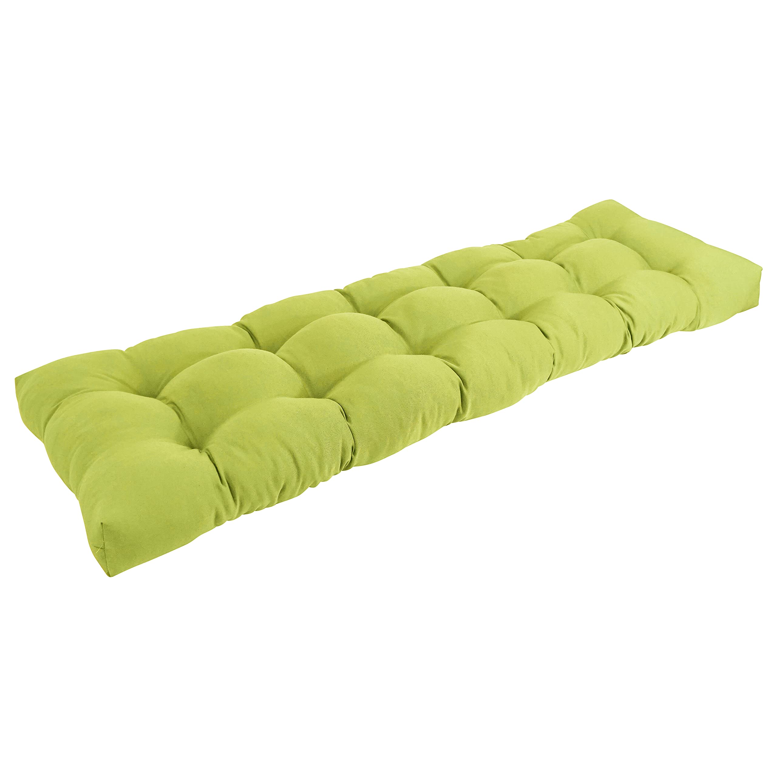 Blazing Needles Twill Tufted Bench Cushion, 55 x 19, Mojito Lime