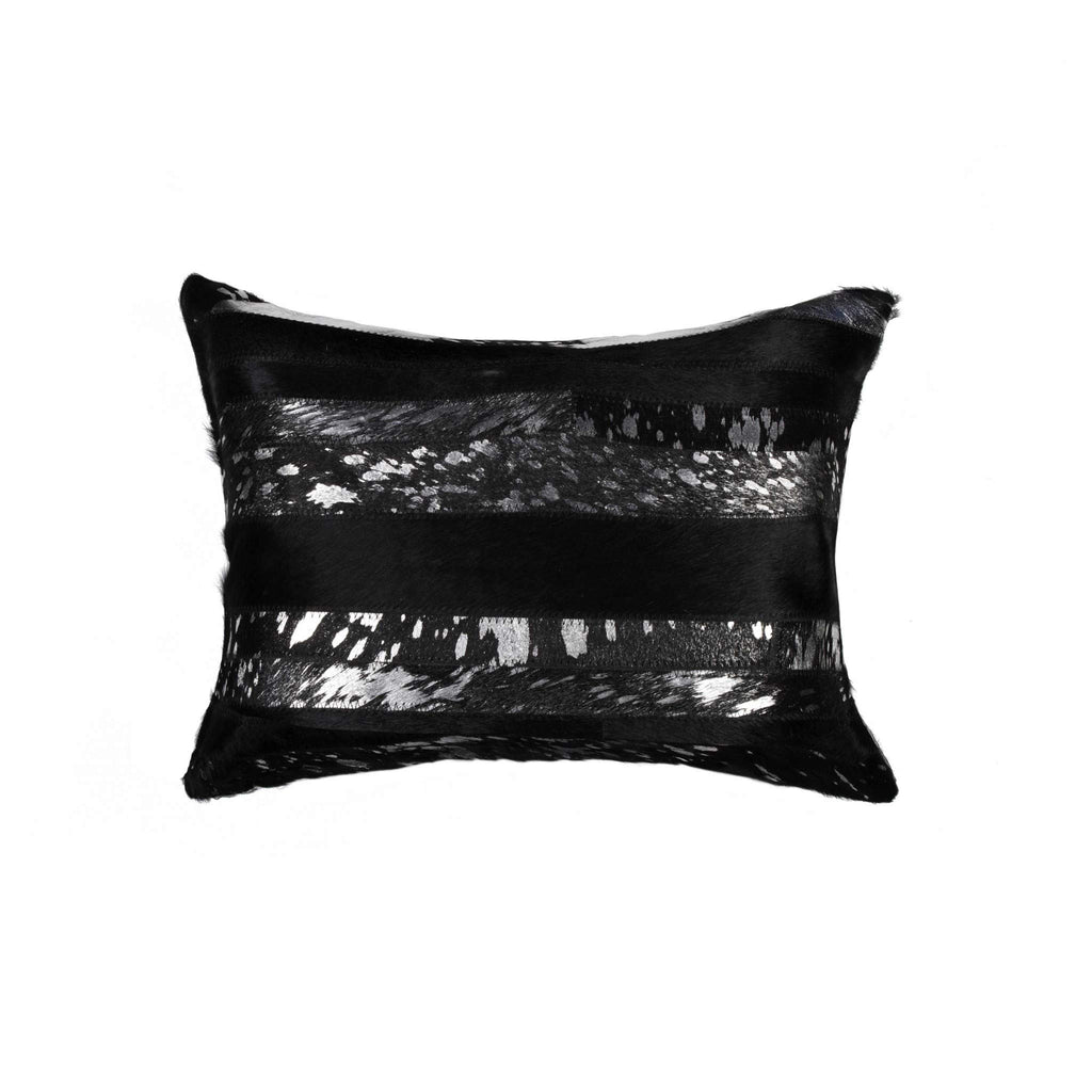 HomeRoots Decor 12-inch x 20-inch x 5-inch Black & Silver - Pillow
