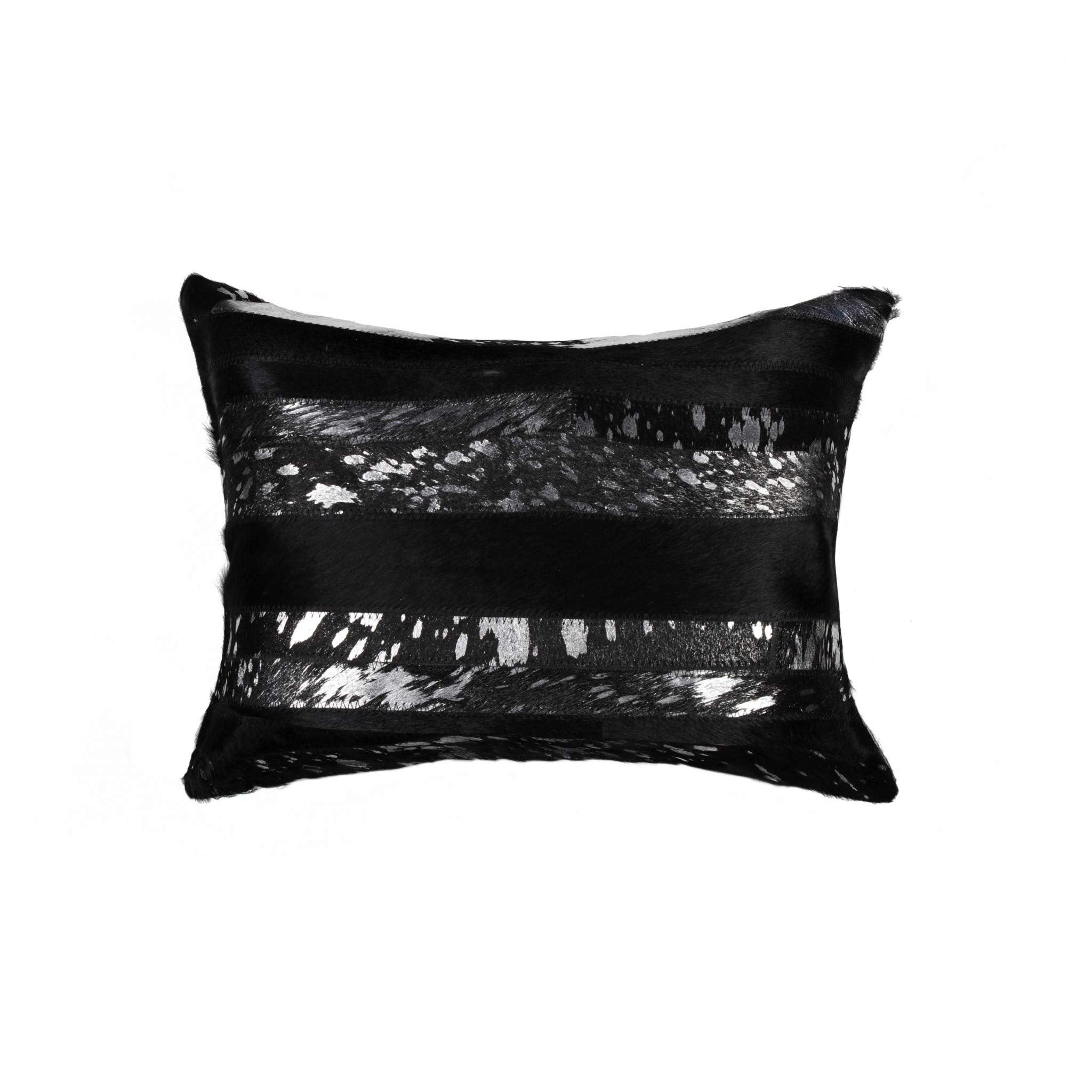 HomeRoots Decor 12-inch x 20-inch x 5-inch Black & Silver - Pillow
