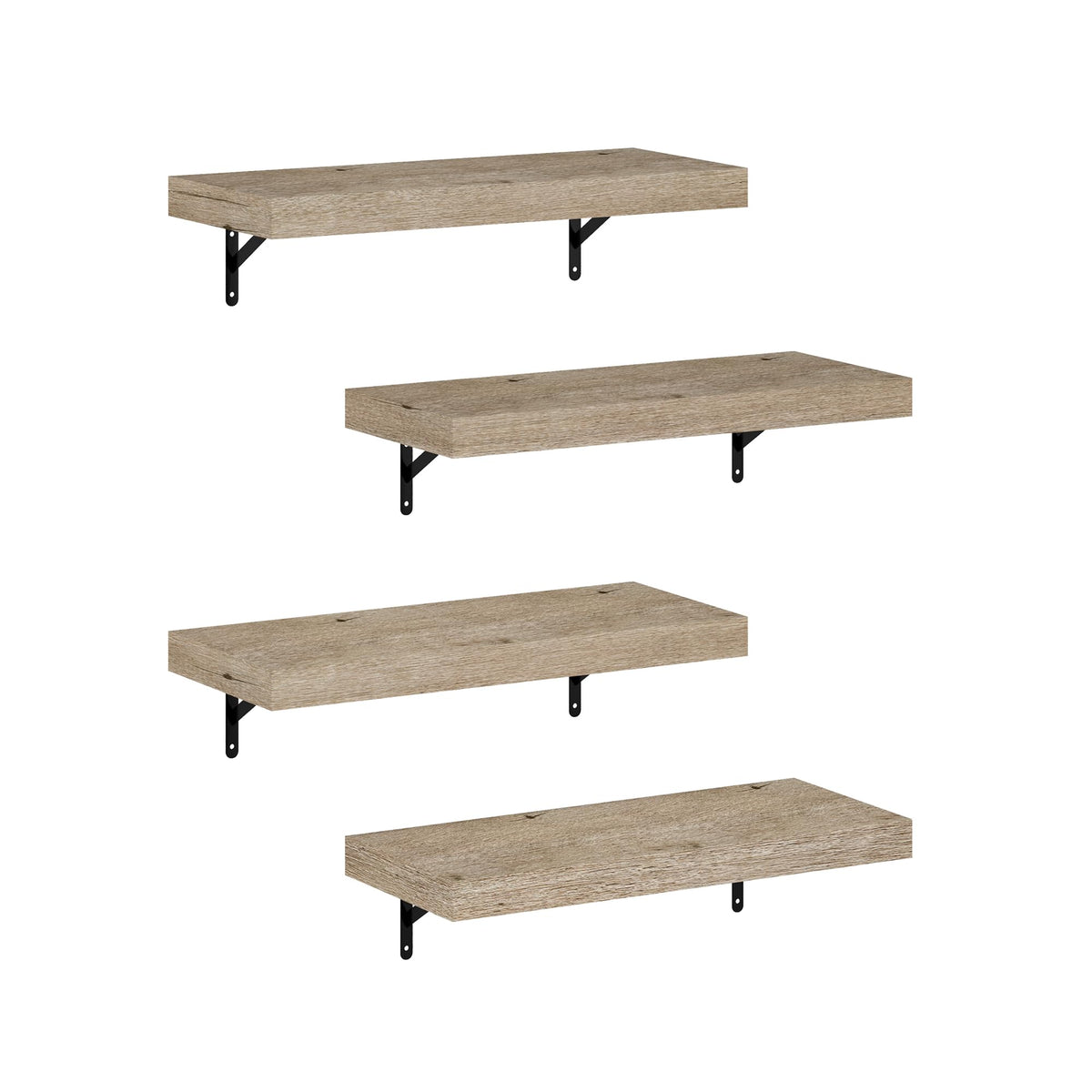 Furinno Tanna 22-Inch Wall Mounted Floating Display Shelves, Natural, Set of 4