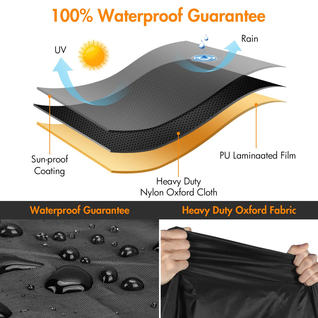 Wleafj Outdoor Chair Covers Waterproof, Black Lawn Patio Furniture Covers, Heavy Duty Patio Lounge Deep Seat Cover, 2 Pack - 31.5' W X 33.5' D X 36' H