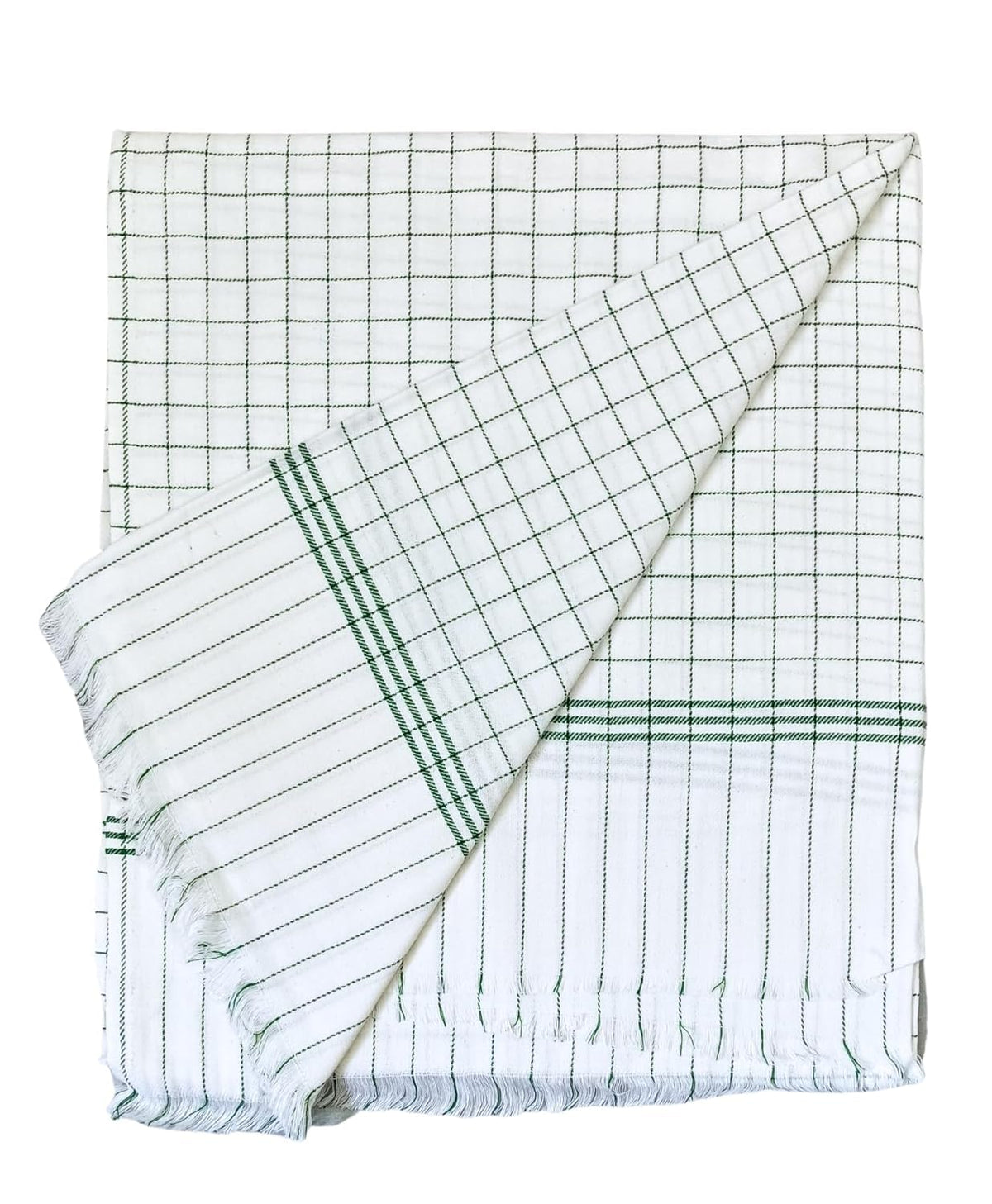 HOLYKRAFT 100% Cotton Soft Beautiful Green Check Single Bed Size Skin Friendly Summer AC Blanket/Khes/Dohar/Top Sheet Set/Chadar