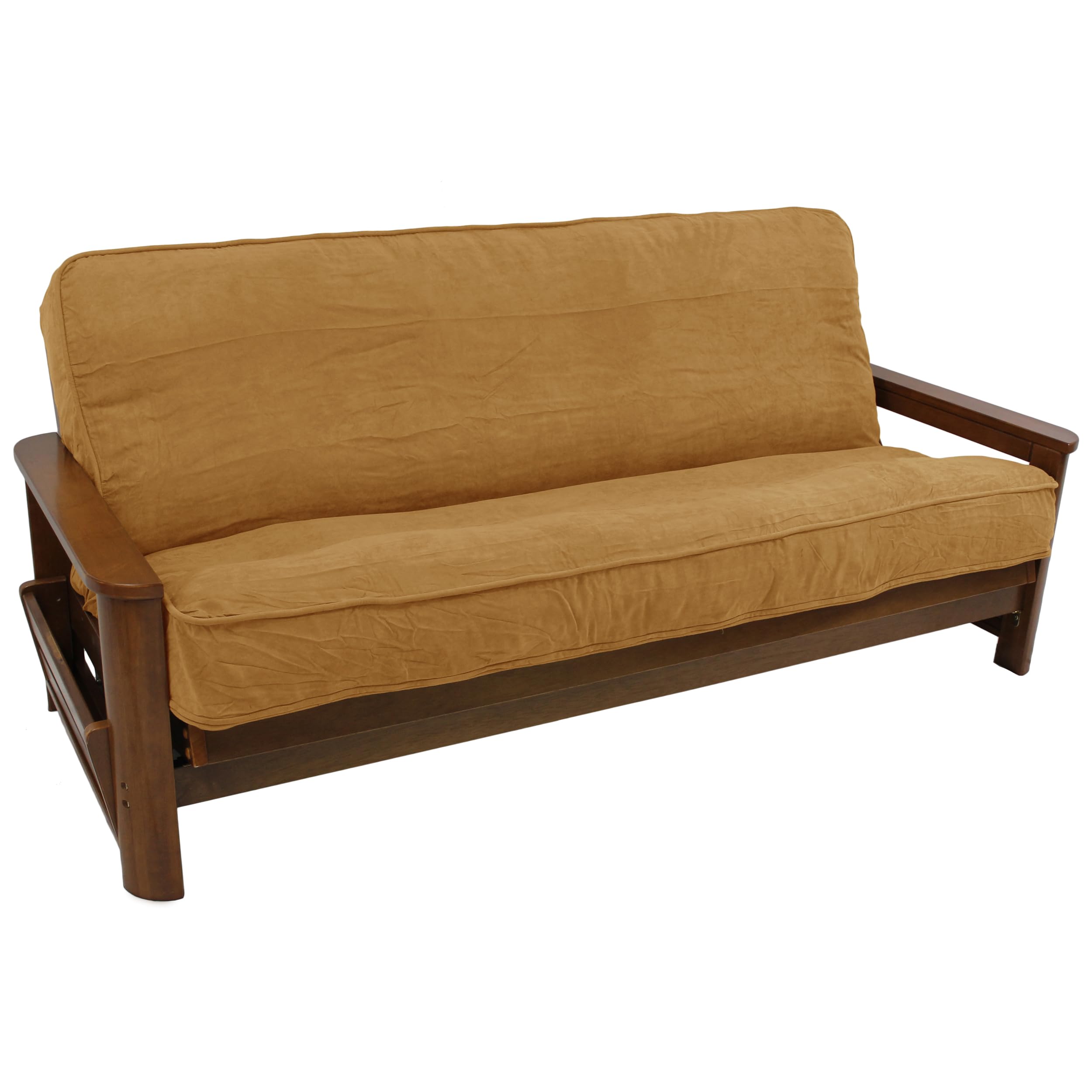 Blazing Needles Solid Microsuede Double Corded 8" to 9" Futon Cover, Full, Chocolate