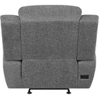 Coaster Home Furnishings Bahrain Upholstered Charcoal Power Glider Recliner, 609543P