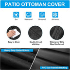 Patio Table Cover 100% Waterproof, 64X45X28 Inch Outdoor Table Cover Rectangular, Patio Furniture Cover For Dinning Furniture, Picnic Coffee Tables Chairs And Sofas, Black