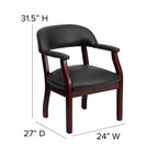 Flash Furniture Diamond Black Vinyl Luxurious Conference Chair with Accent Nail Trim