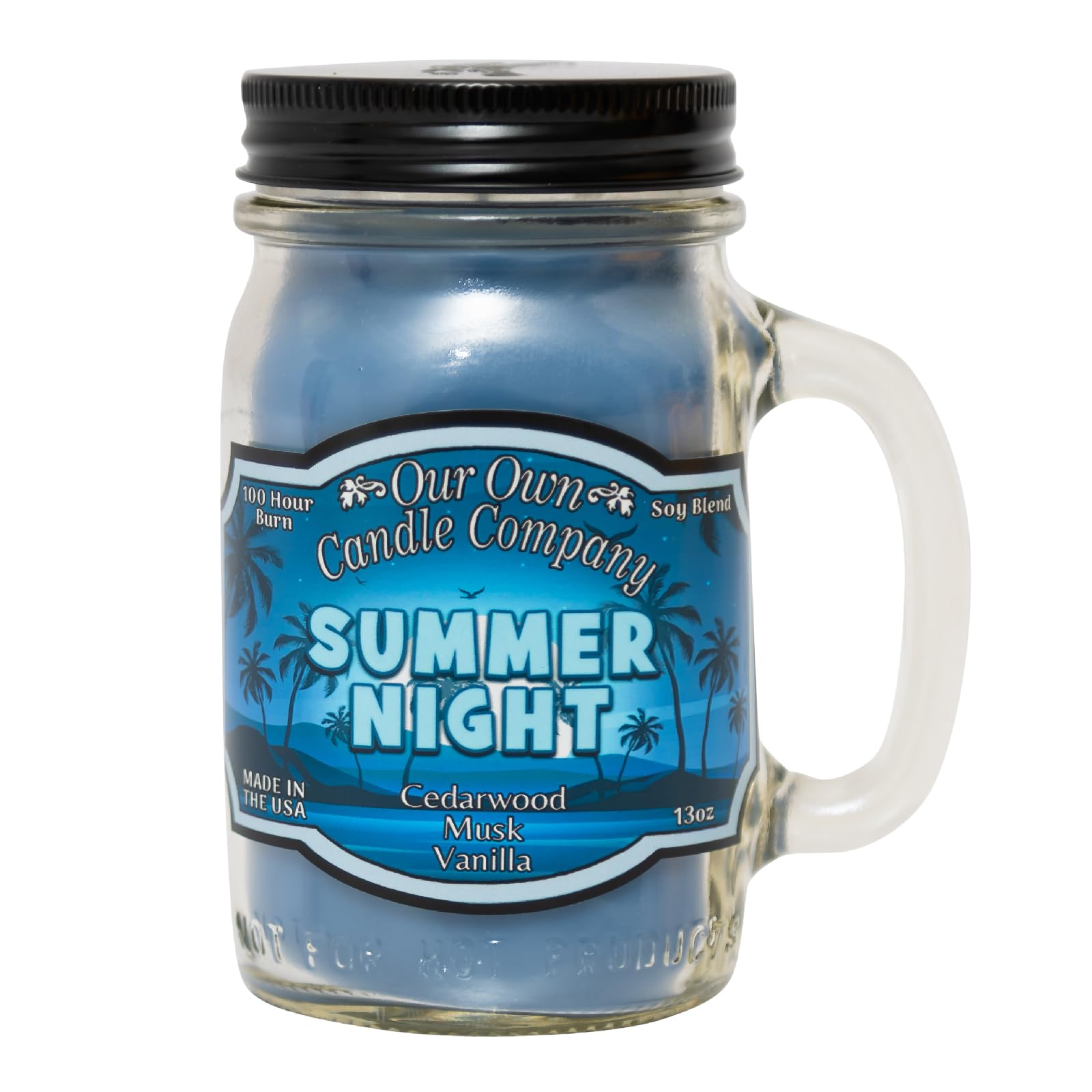 Our Own Candle Company, Summer Night Scented Mason Jar Candle, 100 Hour Burn Time, 13 Ounces