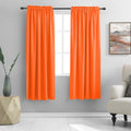 72 Inch Long Room Darkening Bedroom Curtains - Tangerine Orange Blackout Thermal Insulated Window Treatment Drapes For Livingroom Door Curtains,W 52 X L 72,2 Panels