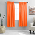 72 Inch Long Room Darkening Bedroom Curtains - Tangerine Orange Blackout Thermal Insulated Window Treatment Drapes For Livingroom Door Curtains,W 52 X L 72,2 Panels