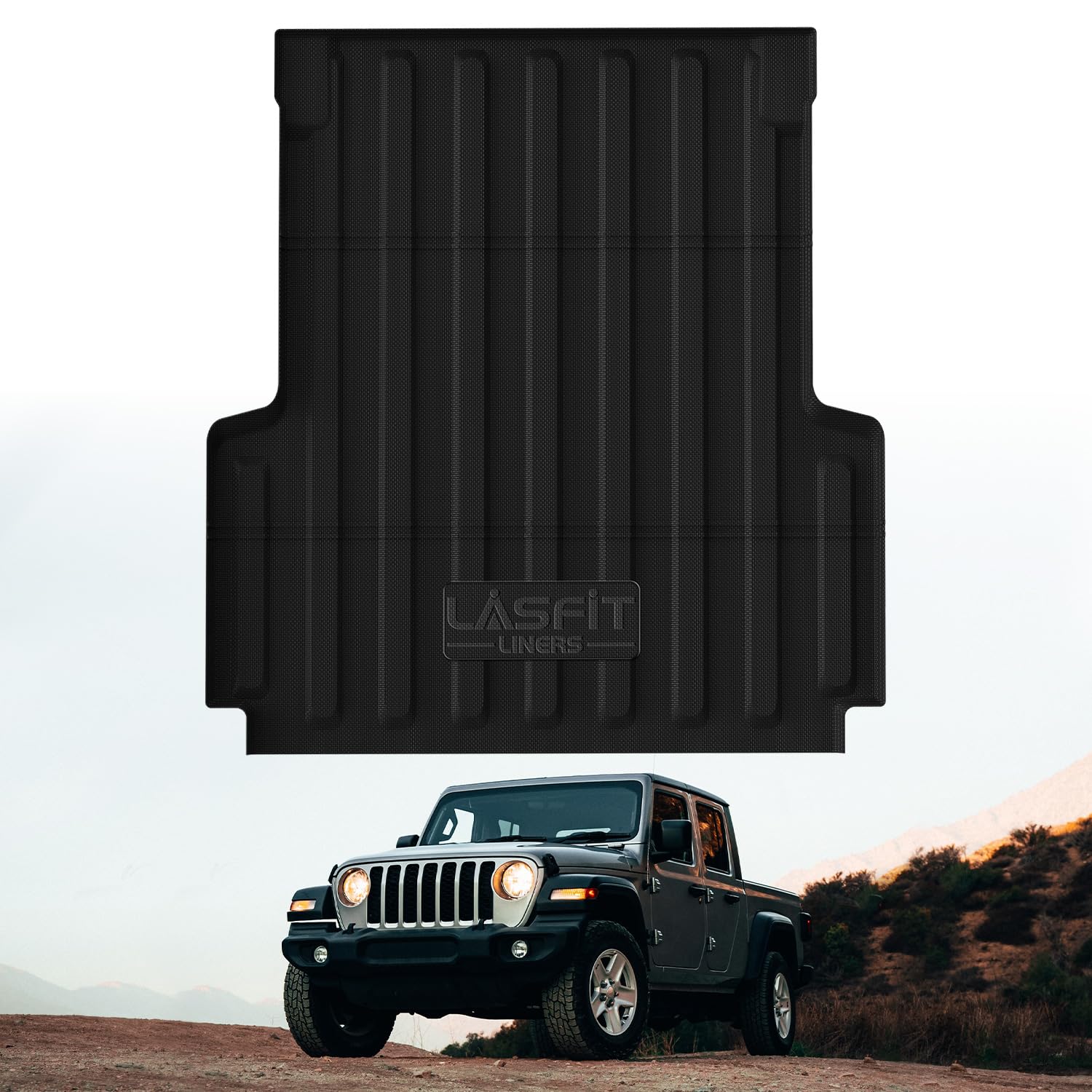 Lasfit 5Ft Bed Mat For Jeep Gladiator Jt 2025 2024 2023 2022 2021 2020 (60 Inches), All Weather Tpe Custom Fit Truck Bed Mat Tru