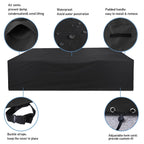 Akefit Patio Furniture Set Cover 500D Outdoor Sectional Covers,Outdoor Table Sofa Set Covers Waterproof Resistant Large Outdoor Furniture Set Covers,98' L X 78' W X 28' H,Black
