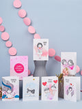 Doodle Set Of 12 Blank Notecards | Coloured Envelopes | Jacket Style Packaging | 6 Different Designs For All Occasions | 3 X 4.2