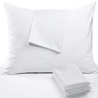 Niagara 8 Pack Standard Pillow Protectors With Zipper, Premium Cotton Sateen Blend Tight Weave Lab Tested Non Noisy Zip Covers B