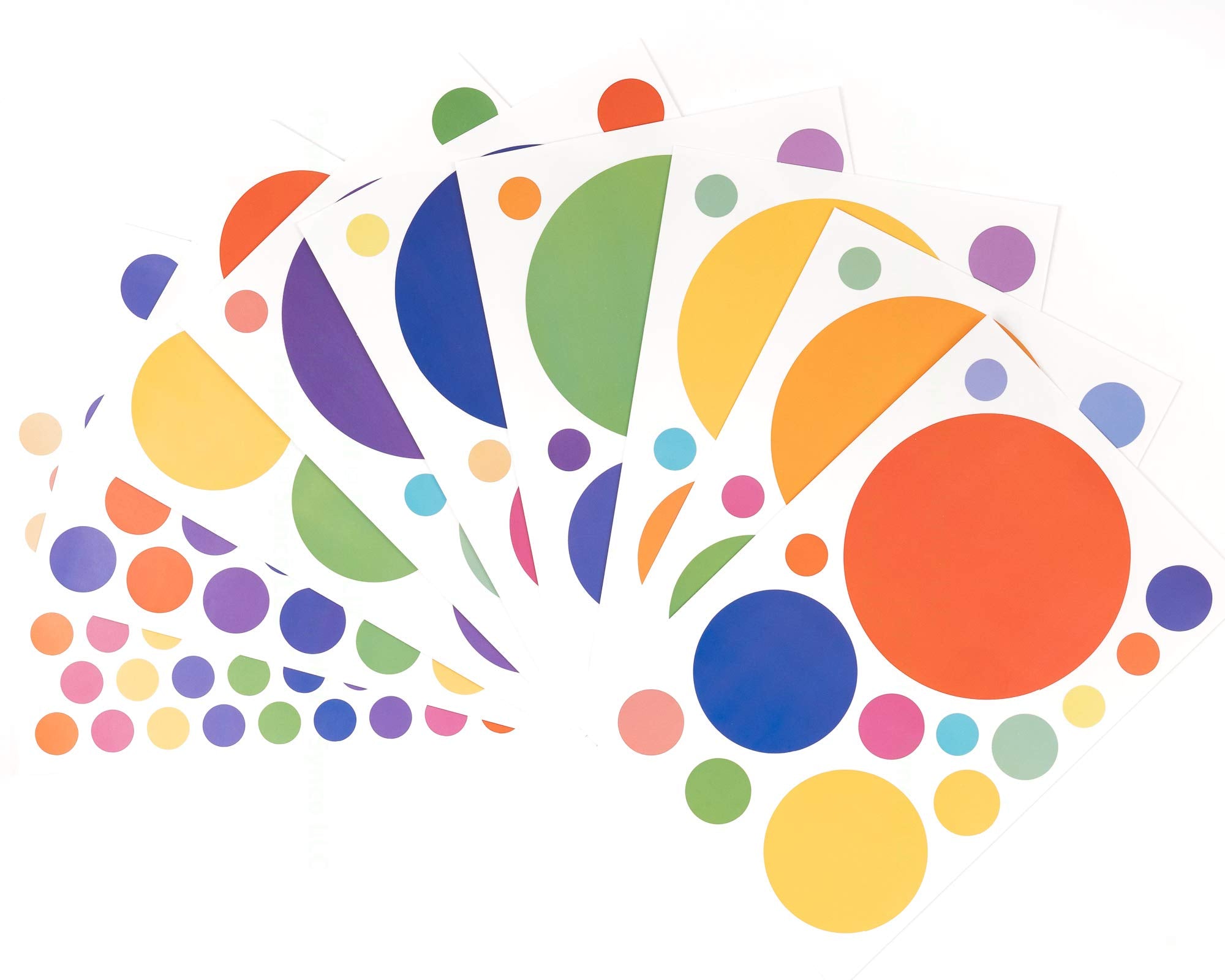 Papakit Round Polka Dot Confetti Wall Decal Baby Nursery Child Kid Boy Girl Bedroom Home Decor (Bright And Bold Rainbow, Assorte