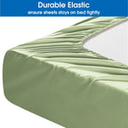 Homeideas Full Size Bed Sheets - 6 Piece Set (Sage Green) - Extra Soft Brushed Microfiber 1800 Bedding Sheets, Deep Pocket, Wrinkle & Fade Free