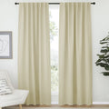Nicetown Living Room Room Darkening Curtains, Soft And Smooth Fabric Draperies And Panels, Privacy Energy Smart Curtains For Patio Door (Beige, 52' Wide X 84' Long, 2 Pcs