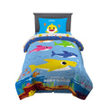 Franco Kids Bedding Super Soft Comforter And Sheet Set, 4 Piece Twin Size, Baby Shark