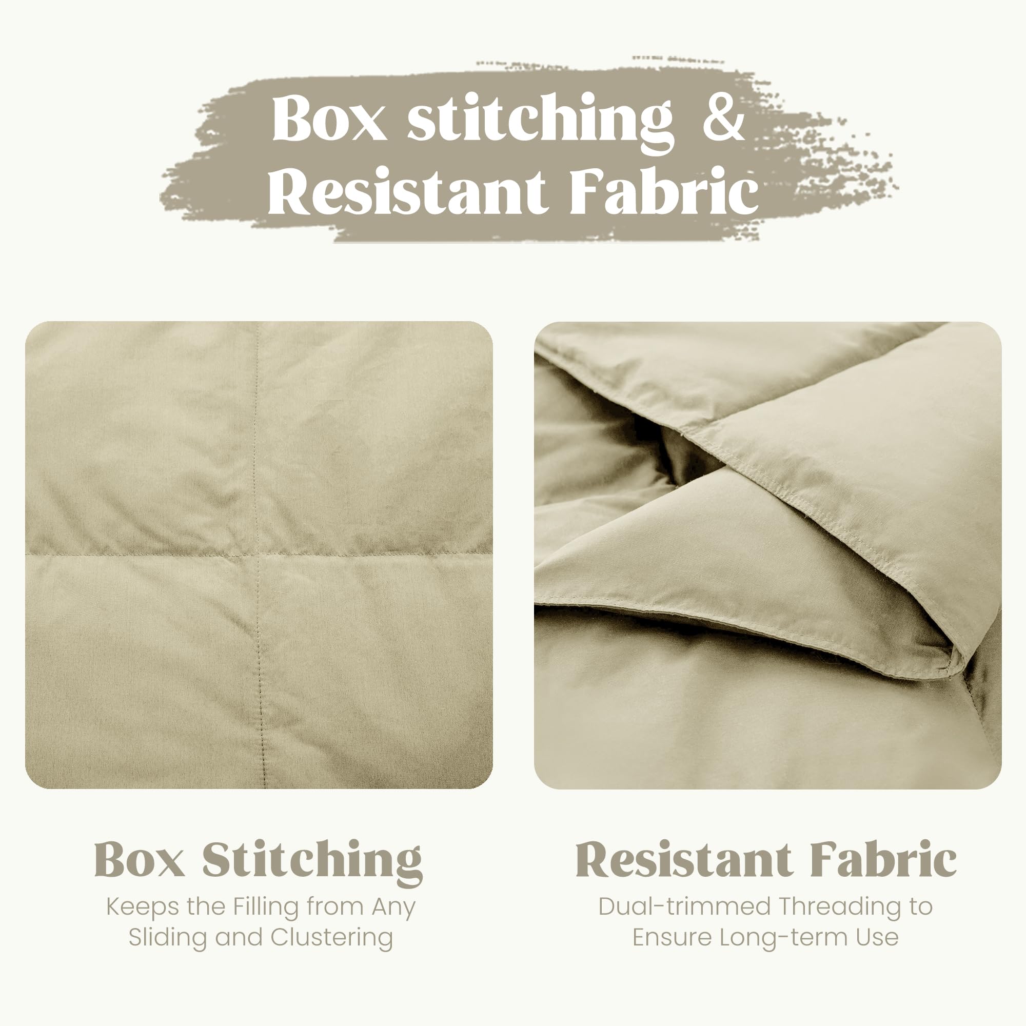 puredown® Lightweight Soft Feather Down Throw Blanket - 50 x 70, Beige - Packable Couch Blanket for Indoor & Outdoor Use