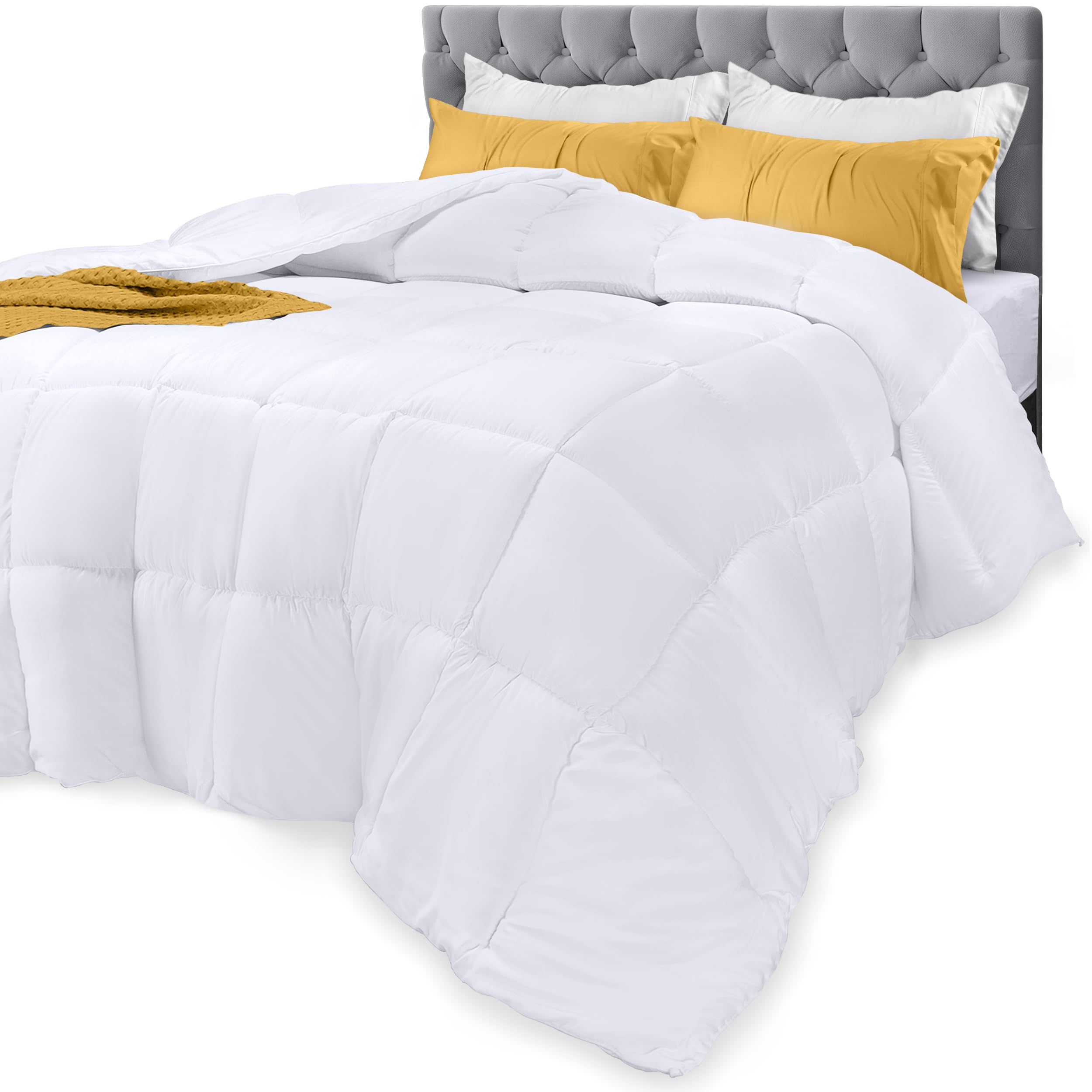 Utopia Bedding Down Alternative Comforter (Twin, White) - All Season Comforter - Plush Siliconized Fiberfill Duvet Insert - Box