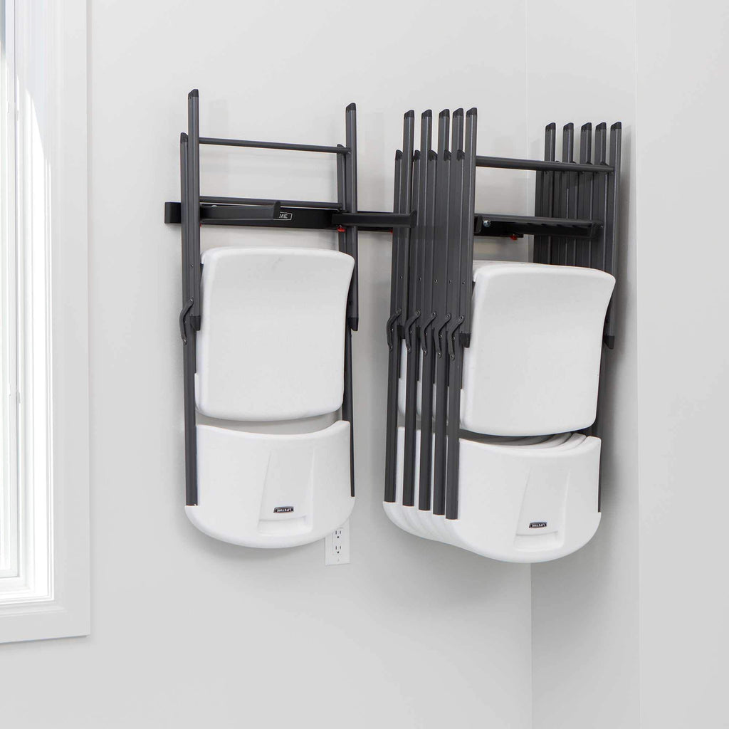 LIFETIME 80719 Wall Mounted Chair Rack Black Alloy Steel