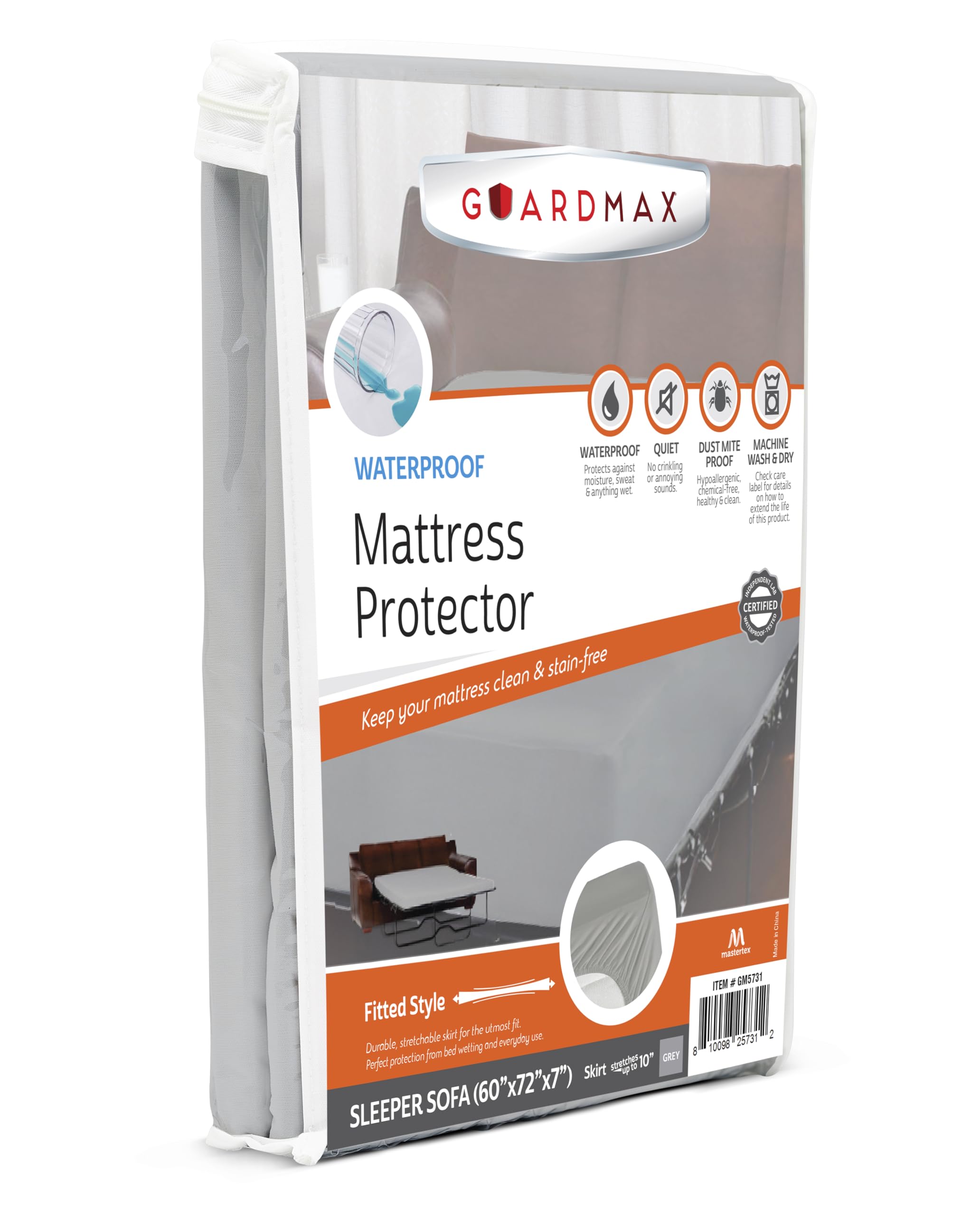 Guardmax Sleeper Sofa Waterproof Mattress Protector - Ultra Soft And Hypoallergenic Mattress Protector - Protects Mattress From