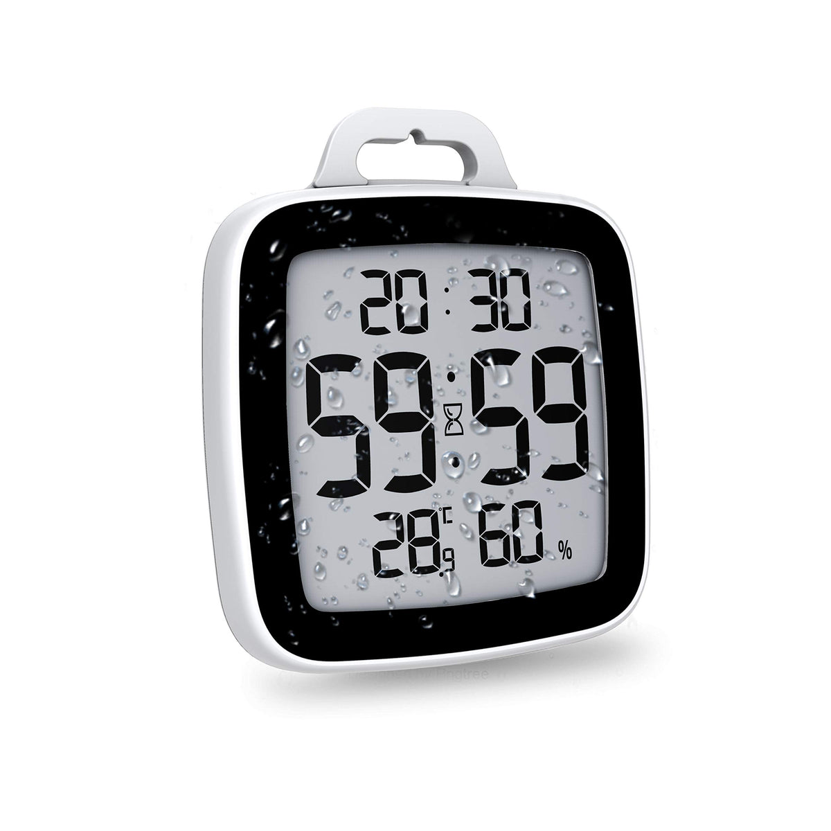 BALDR Digital Shower Clock with Timer - Waterproof Shower Timer for Kids & Adults - Perfect Bathroom Clock That Displays Time & 