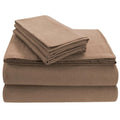 Tribeca Living Flsoedss Luxury Solid Flannel Deep Pocket Sheet Set, King, Cashmere