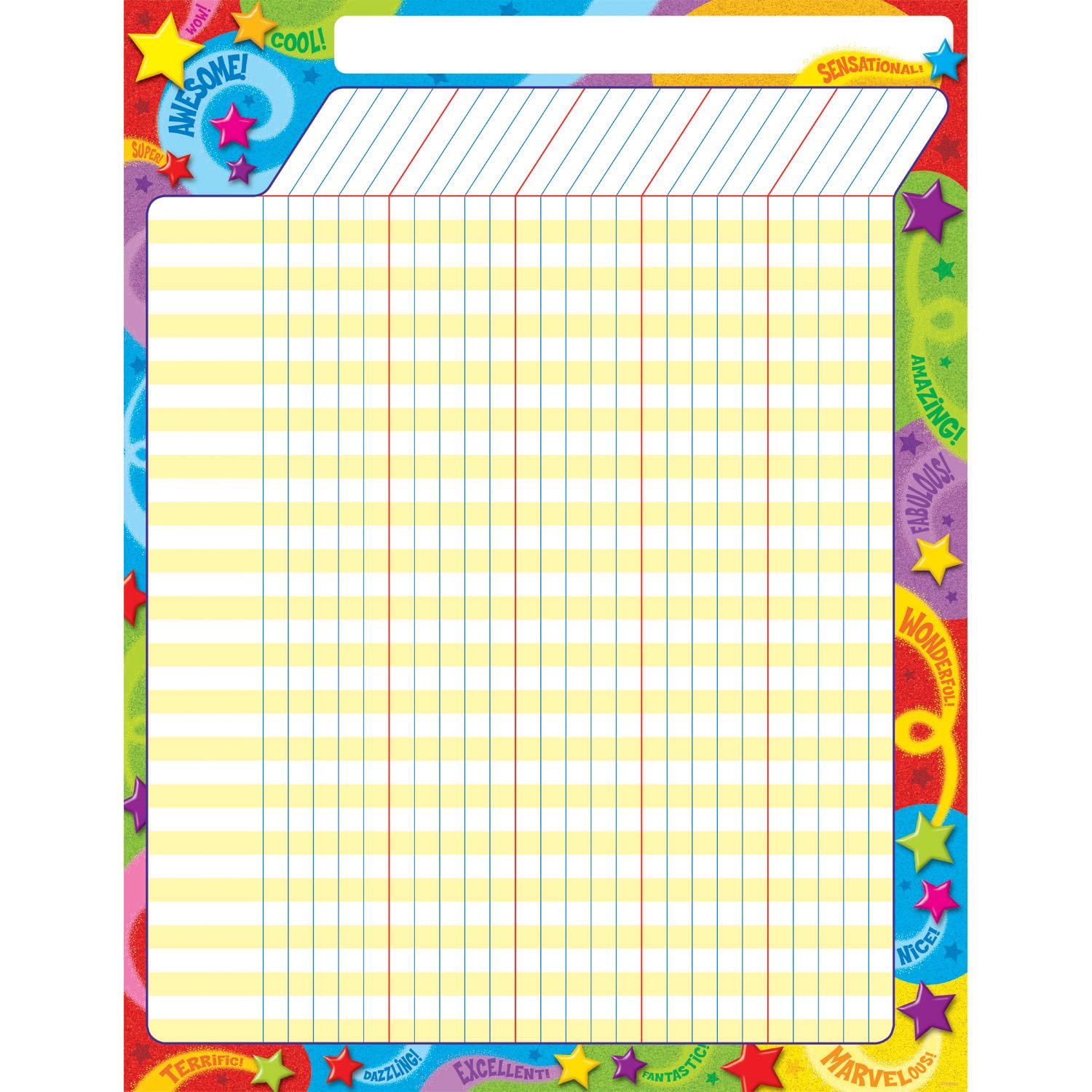 Trend Praise Words 'N Stars Incentive Chart, Classroom Decor, 17' X 22'