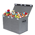 Mayniu Large Toy Box Chest Storage Bins With Lid, Toys Organizers Storage Boxes Basket With Sturdy Handles For Boys, Girls, Living Room,Nursery, Playroom, Bedroom (Grey)