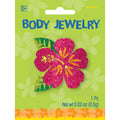 Hawaiian Summer Luau Party Glitter Hibiscus Body Jewelry Favour, Glitter, 2 X 2
