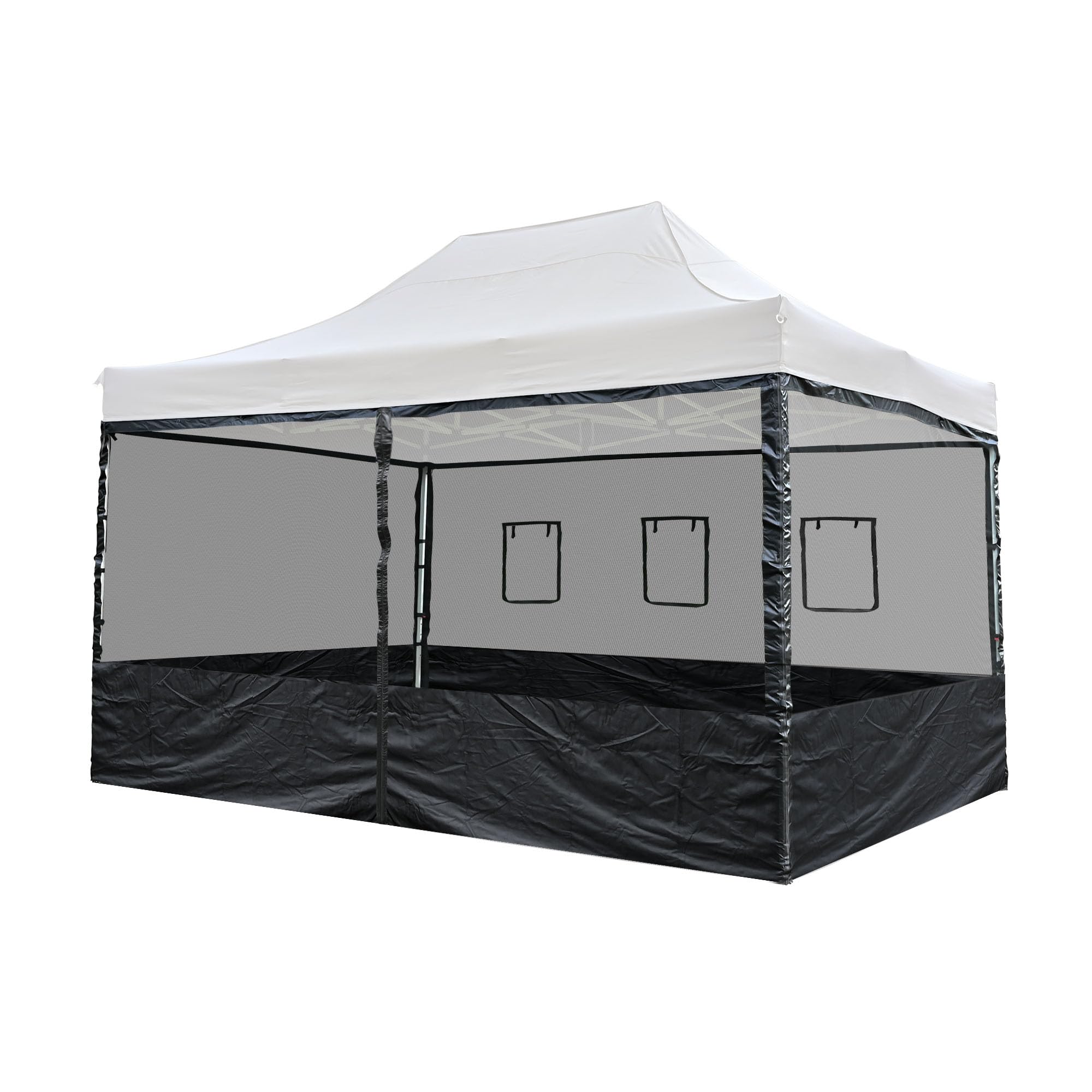 Yescom Pop Up Canopy Half Mesh Sidewall with Windows for 10x15 ft Outdoor Camping Fishing Tent Mesh Enclosures,4pcs Screened Wal