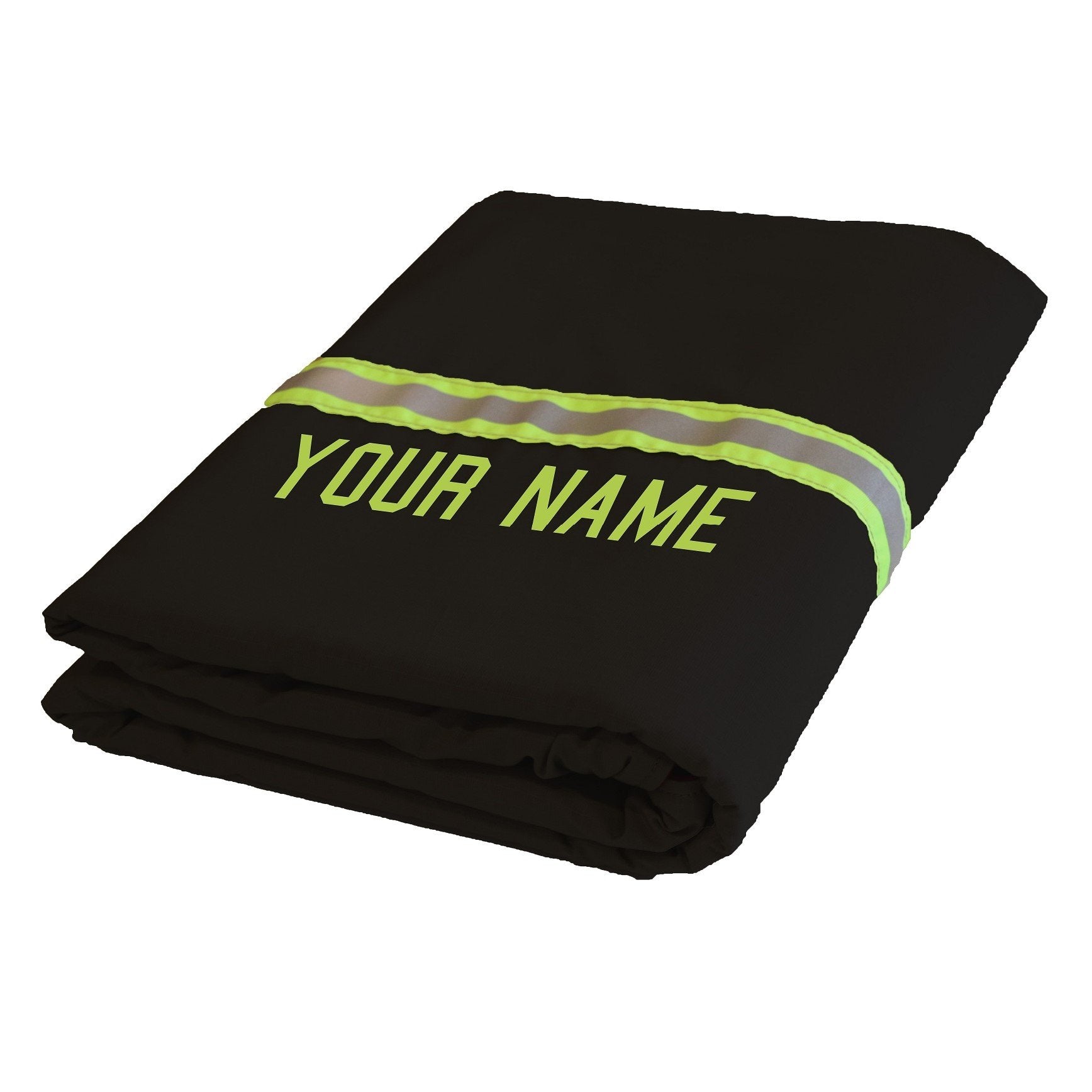 Fully Involved Stitching Firefighter Personalized Black Station Blanket 60' X 80'