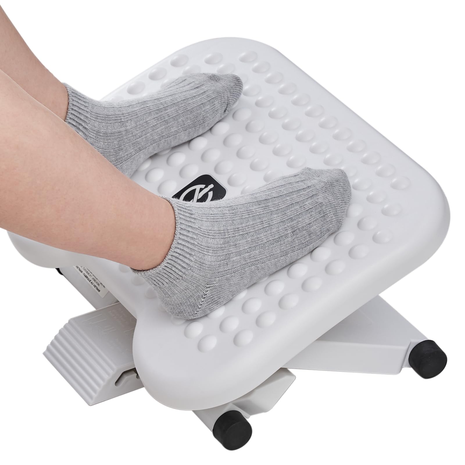 HUANUO Adjustable Desk Footrest, Foot Rest for Under Desk at Work with Massage, Adjustable Foot Stool with 3 Height Position & 3
