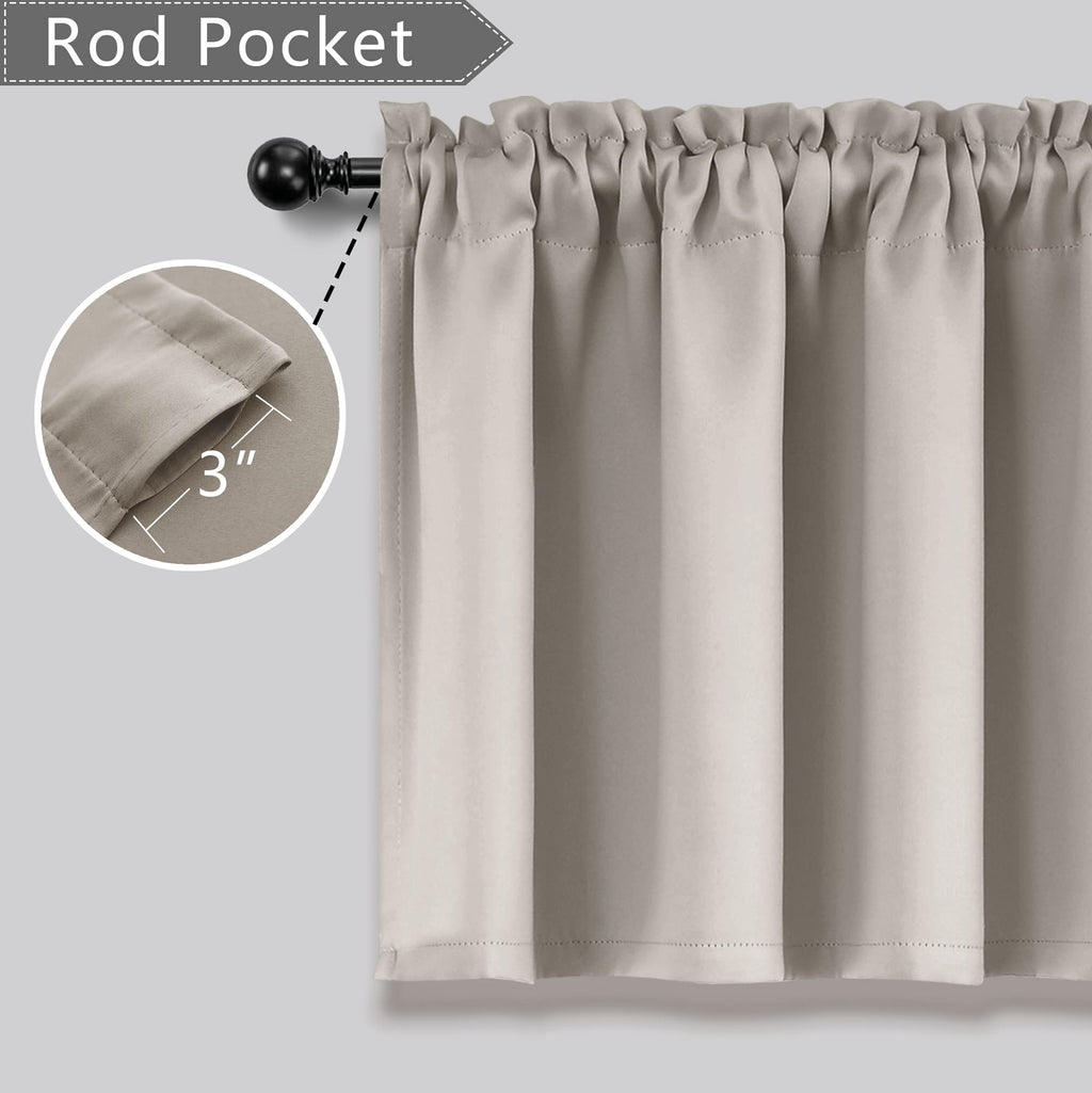 Mrs.Naturall Taupe Valances For Windows 36X16 Inches Long
