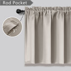 Mrs.Naturall Taupe Valances For Windows 36X16 Inches Long