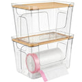 CANTAMI Plastic Trash Bag Dispenser with Lids, Stackable, 2Pack, 2XL