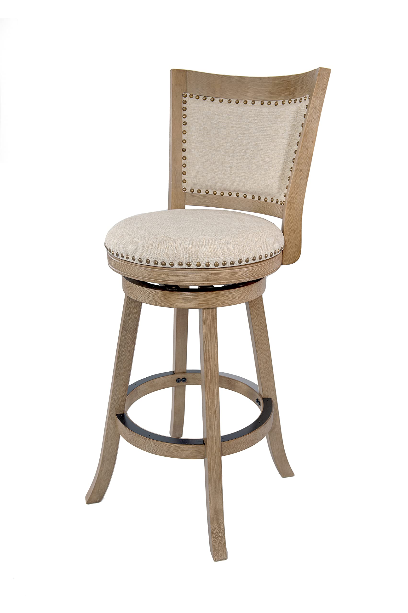 Boraam Melrose Barstool, 1 Pack, 29-Inch, 1-Pack, Driftwood Wire-Brush and Ivory