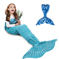 Amyhomie Mermaid Tail Blanket, Kids Mermaid Blanket Crochet Mermaid Sleeping Bag Mermaid Gift For Girls(Light Blue, Kids)