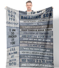 Noxkioy Gifts For Son Blanket, Son Gifts Blanket 60'X 50', Son Gifts From Mom, Gifts For Son From Mom, Son Birthday Gifts, Bir