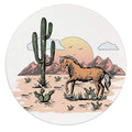 Quicqod Retro Western Country Cowboy Cowgirl Horse Desert Mouse Pad 8.7 X 8.7 Inches,Non-Slip Rubber Base Mousepads For Home Off