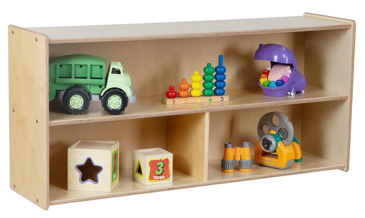 RRI Goods 2Shelf Kids Bookshelf & Toy Storage Organizer | 3Section Montessori Shelves for Home & Classroom Organization & Stor