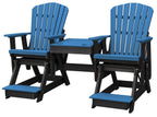 American Furniture Classics Balcony Height Table Double Glider, Blue on Black