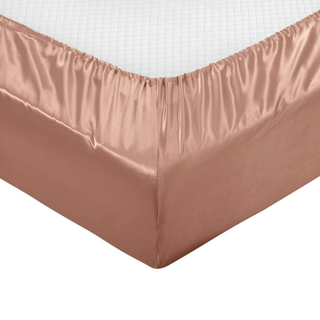 Treely 6 Piece Satin Sheets Full Size Silky Smooth Champagne Satin Sheet Set With Deep Pocket, Satin Fitted Sheet, Flat Sheet, 4