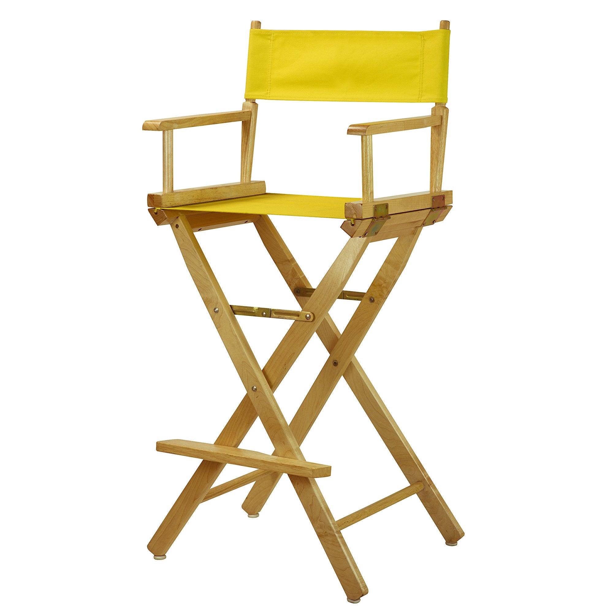 Casual Home Directors Chair ,Natural Frame/Yellow Canvas,30 - Bar Height
