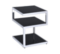 Acme Alyea Metal End Table with 3-Tier Shelves in Black and Chrome