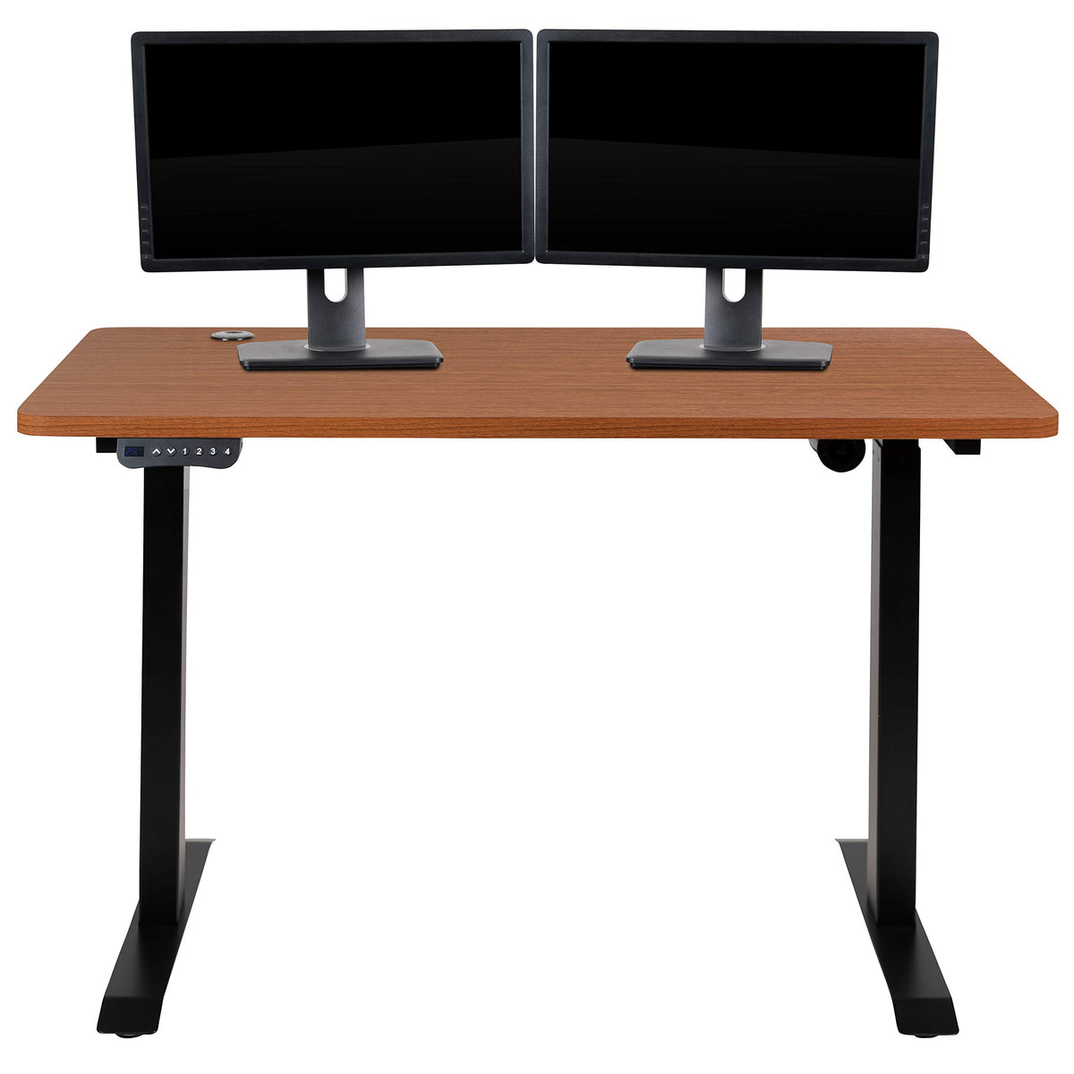 Flash Furniture Tanner Electric Height Adjustable Standing Desk - Table Top 48" Wide - 24" Deep (Mahogany)