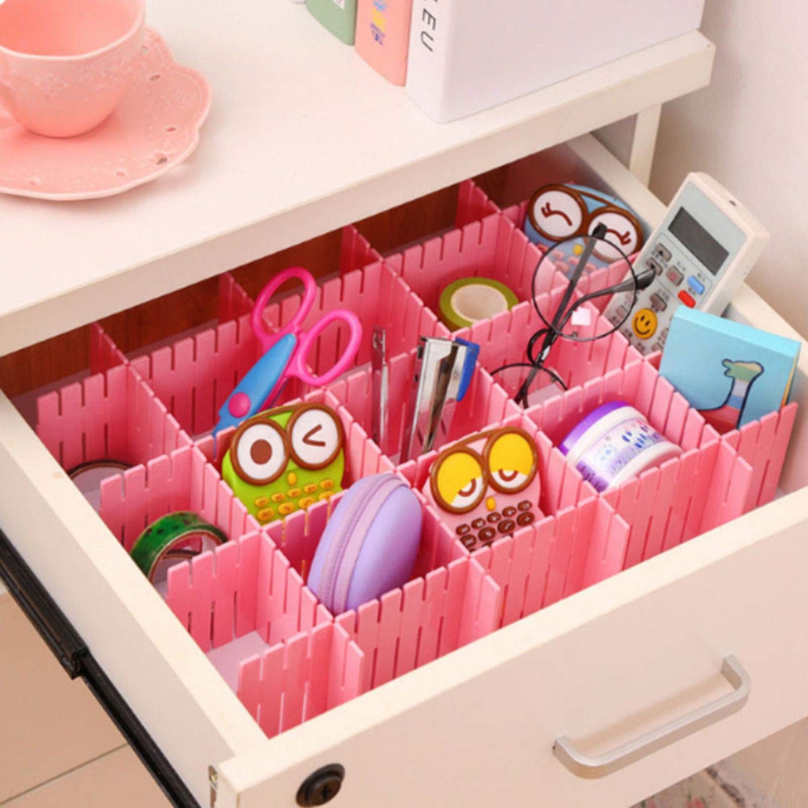 Reliable 2 Size Drawer Dividers, Durable Pp Drawer Partition Plate, For School Home(White, Long Section 32.7 * 7)